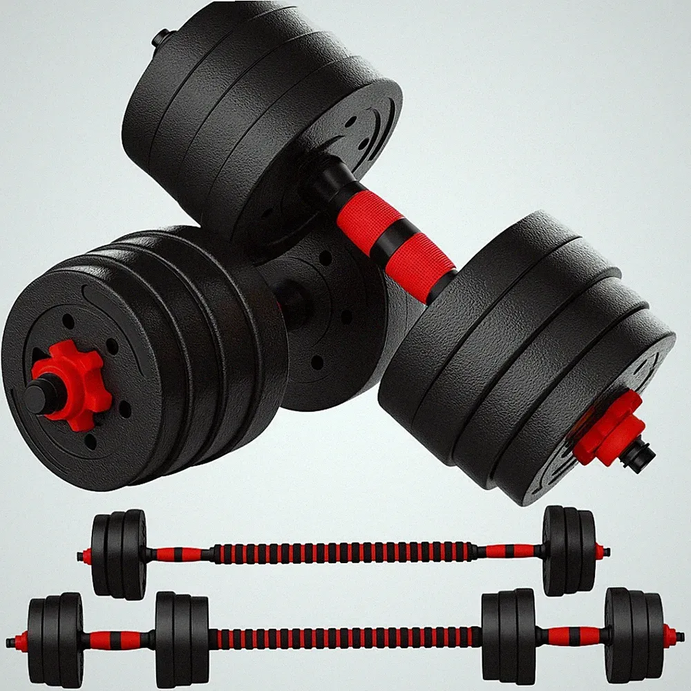 15kg Verstellbare Hantel Langhantel Set Gewichte Home Gym Krafttraining Fitness