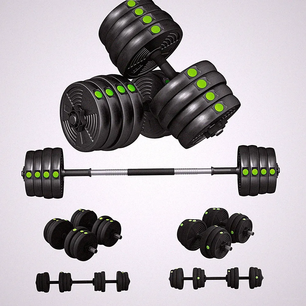 2-in-1 Hantel Set, verstellbar Dumbbell Set mit Hantelscheiben Schwarz