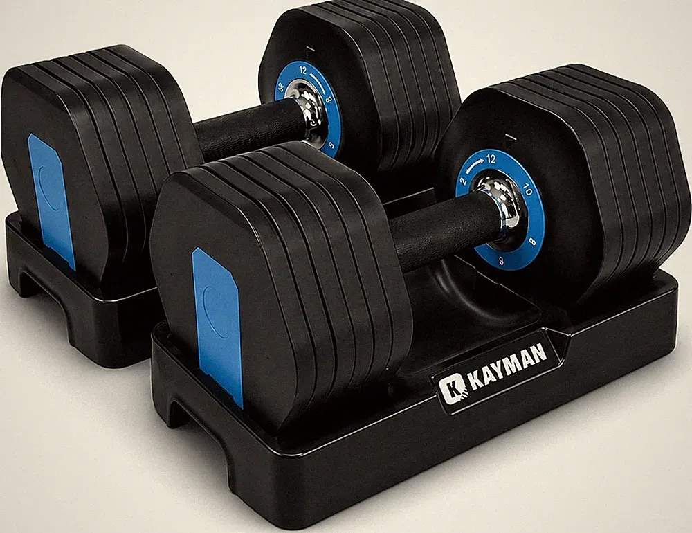 24 kg verstellbares Hantelset 2 x 12 kg Home Gym Gewichte Krafttraining Paar UK