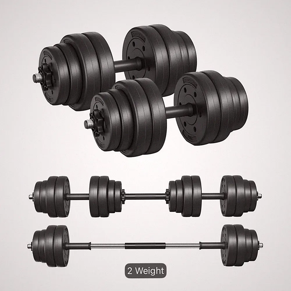 30 Kg - Kurzhantel Set - Verstellbar schwarz mit Hantelscheiben Zubehör
