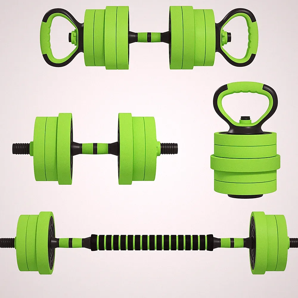 4 in 1 Hanteln Set 20 kg verstellbare Kurzhantel & Langhantel Kettlebell
