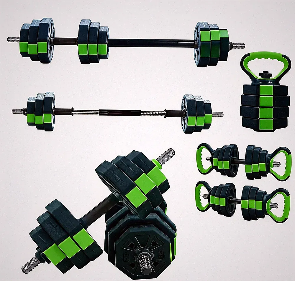 4-in-1 Verstellbare Hanteln Set 20 kg Freie Gewichte Mit Verbindungsrohr Für Gym