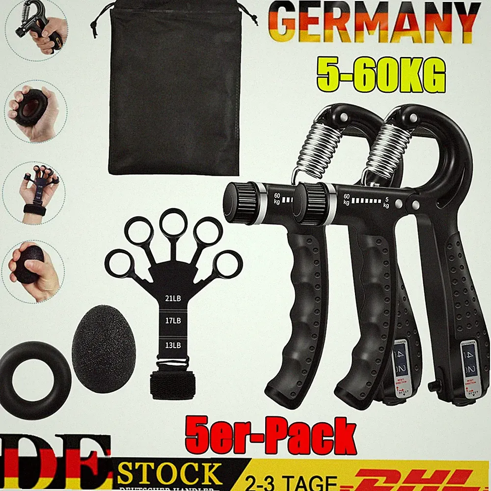 5er Fingerhantel Verstellbar Fingertrainer Handtrainer Unterarmtrainer 5-60kg
