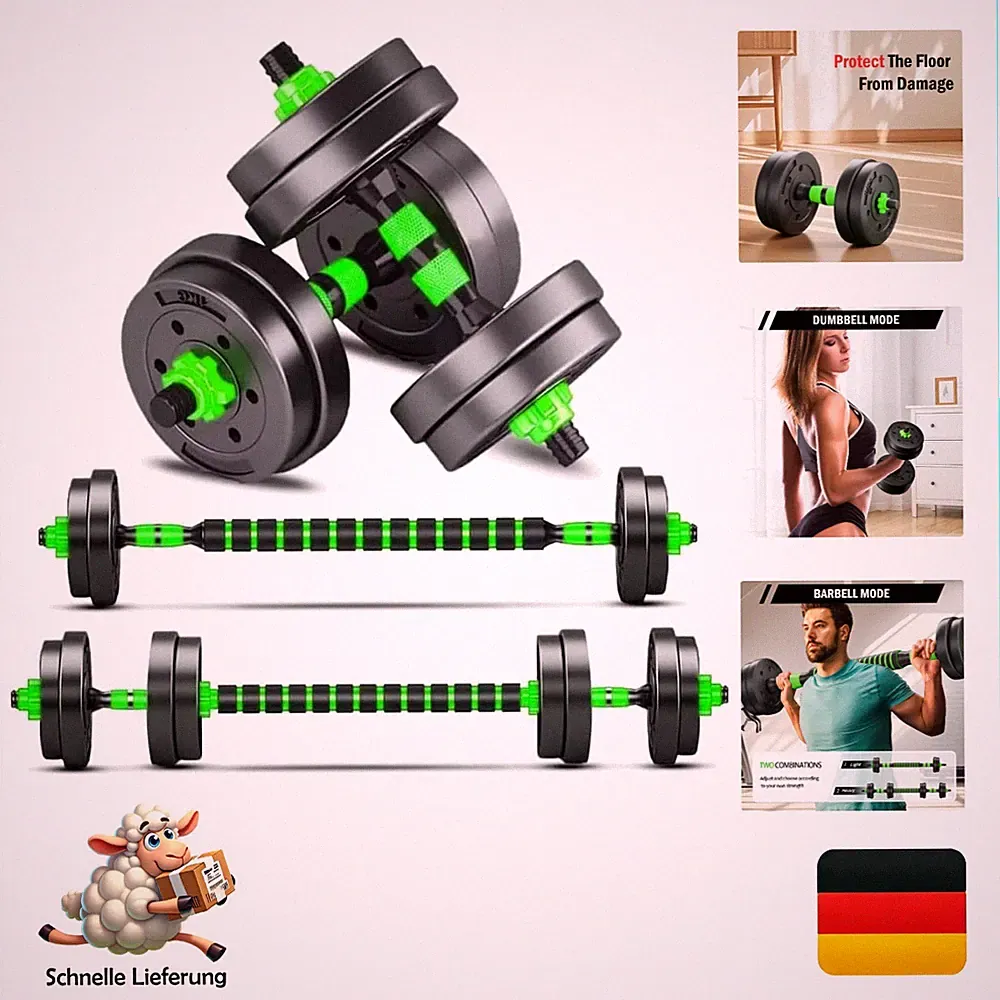 Bcbig verstellbare Kurzhanteln 10kg/15kg Neopren Hantelset für Fitness Kraftt...