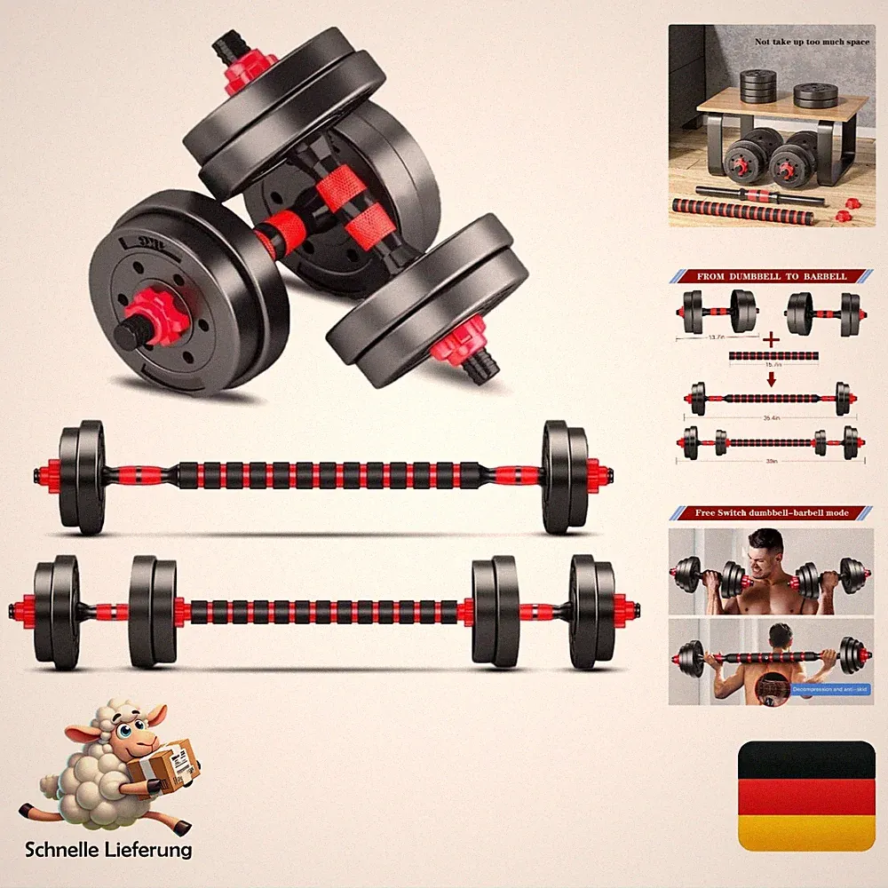 Bcbig verstellbares Hantelset 15kg mit Neopren, 2x Kurzhanteln, Einstellbar,...