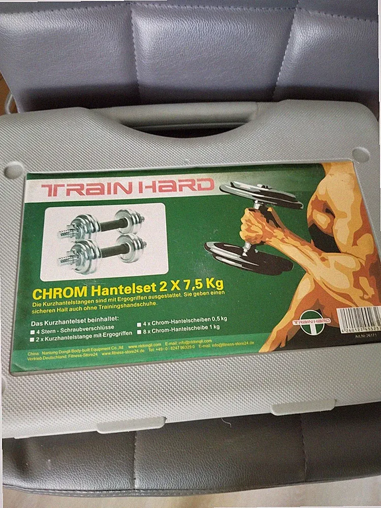 Chrom Kurzhantel Set verstellbar 2 x 7,5 KG