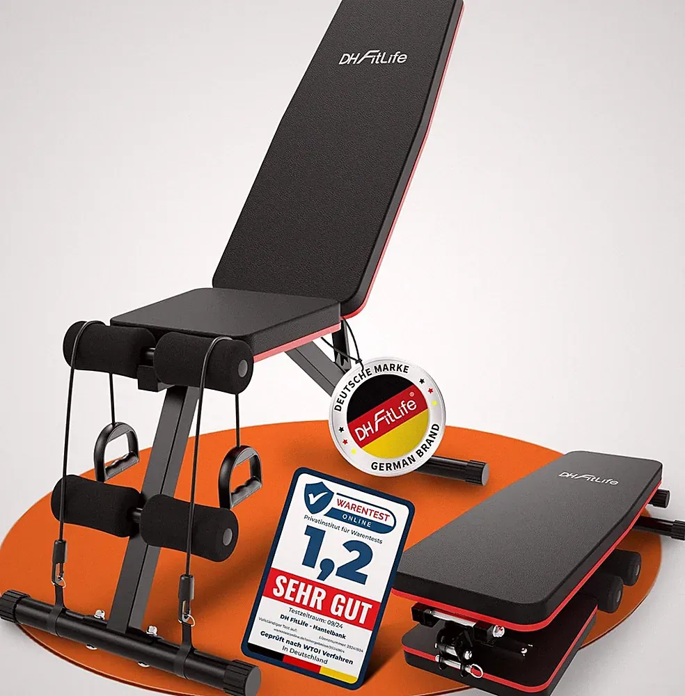 DH Fitlife 2026 Premium 6-In-1 Hantelbank Verstellbar Mit Hyperextension Rückent
