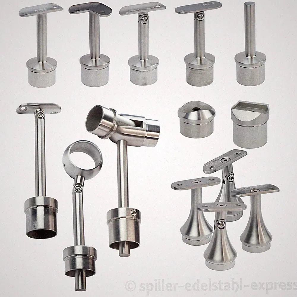 Edelstahl Rohrstützen 42,4 Handlaufhalter V2A Adapter Handlauf Treppe Geländer