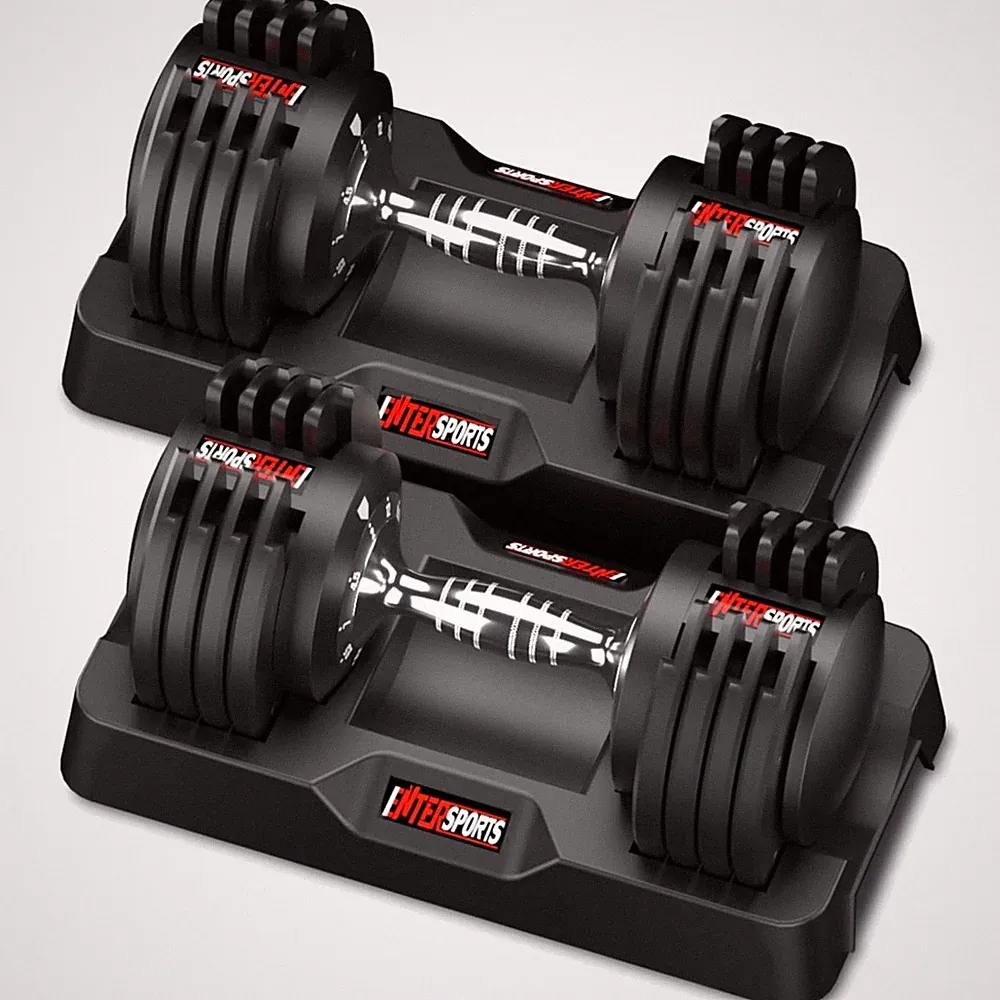 einstellbare Hantelset 12kg 18kg 27kg Verstellbare Gewichte Platzsparend