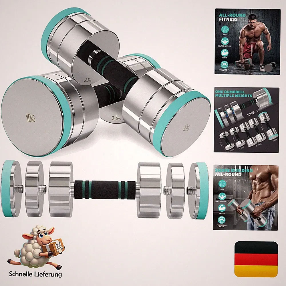 Elegante Verstellbare Hanteln aus Edelstahl – Ideal für Muskelaufbau und Fitness