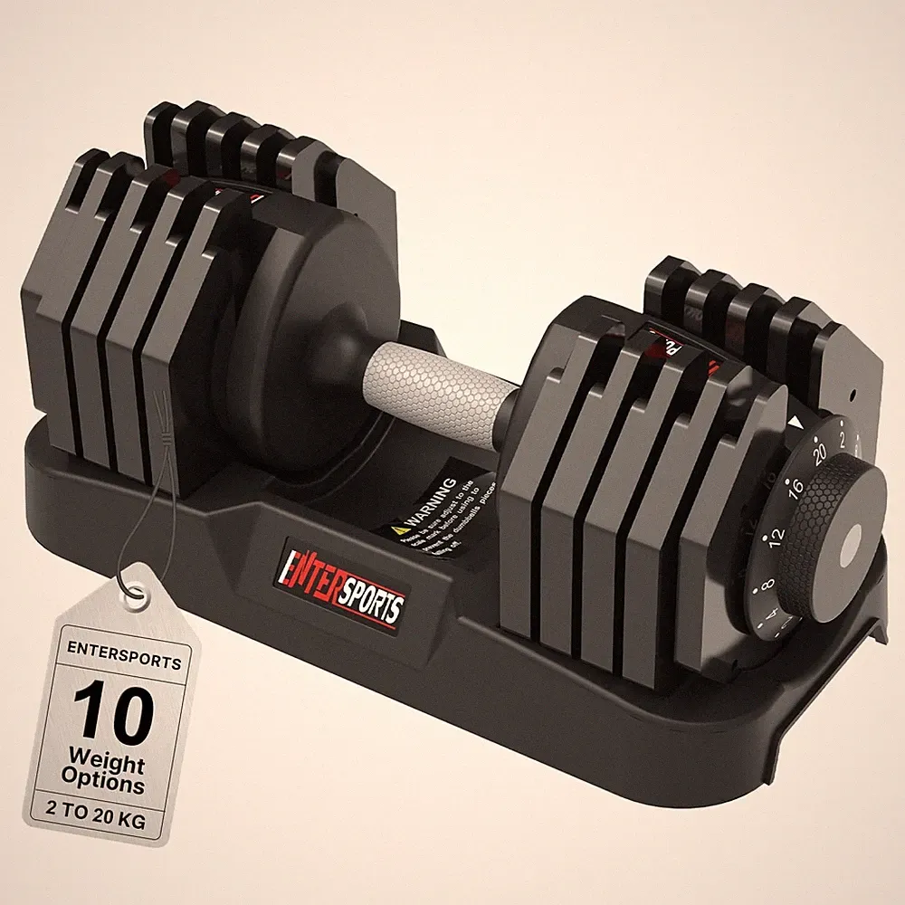 EnterSports Verstellbare Kurzhanteln 2–12 kg Hantelset Schwarz
