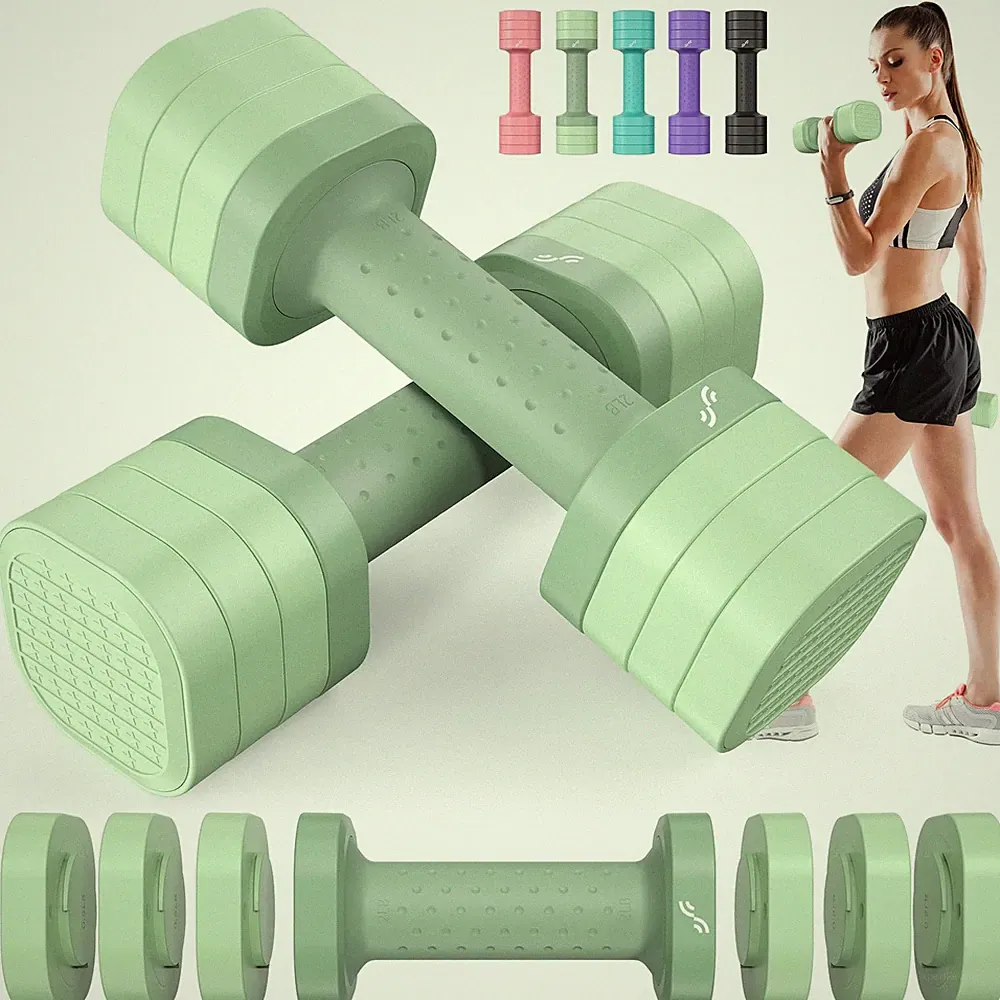 Frauen Hanteln Set Verstellbar Fitness Krafttraining Home Gym Rutschfest 4,7kg