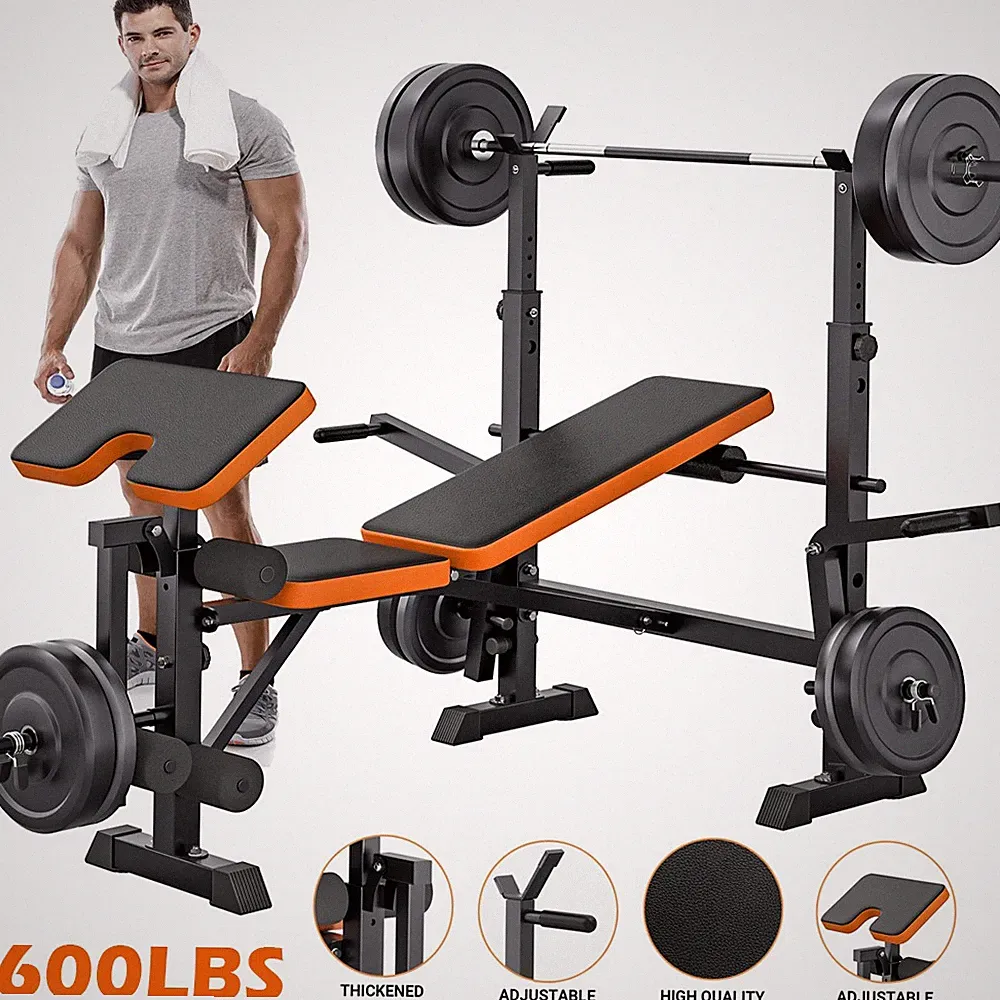 Gym Hantelbank Kraftstation Trainingsbank Klappbar Verstellbar Bankdrücken Set