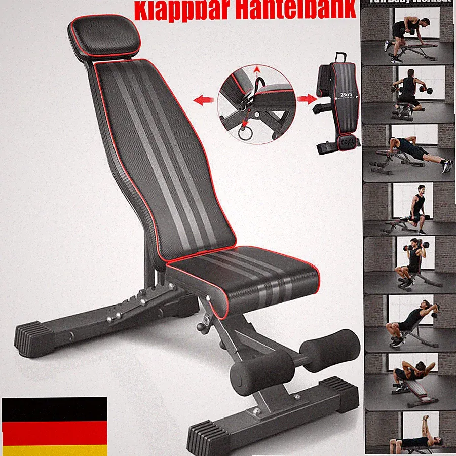 Hantelbank Trainingsbank Multifunktion Bank Schrägbank Klappbar Bankdrücken