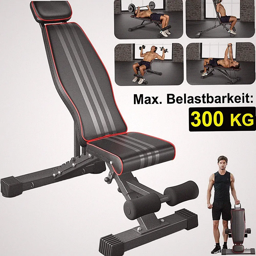 Hantelbank Trainingsbank Schrägbank Flachbank Bauchtrainer Fitnessbank 300 kg