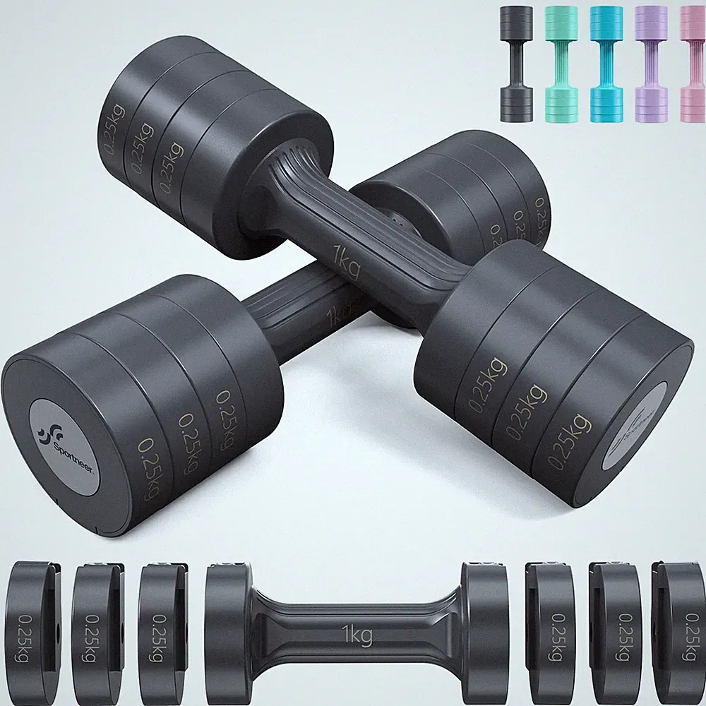 Hanteln Frauen Set verstellbar Fitness Krafttraining kompakt rutschfest 2,5 kg