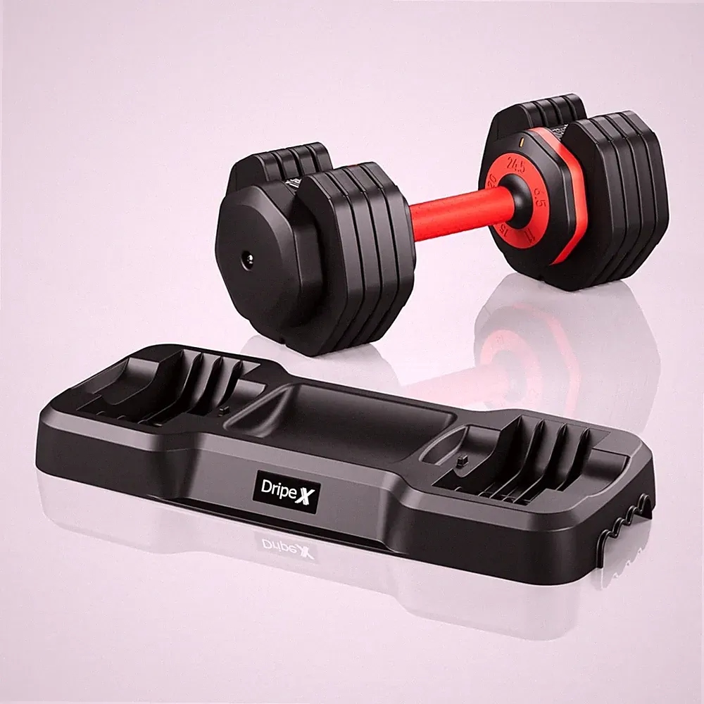 Hanteln Set 11kg 24.5kg 41kg Verstellbar mit Anti-Rutsch Griff rot Fitness