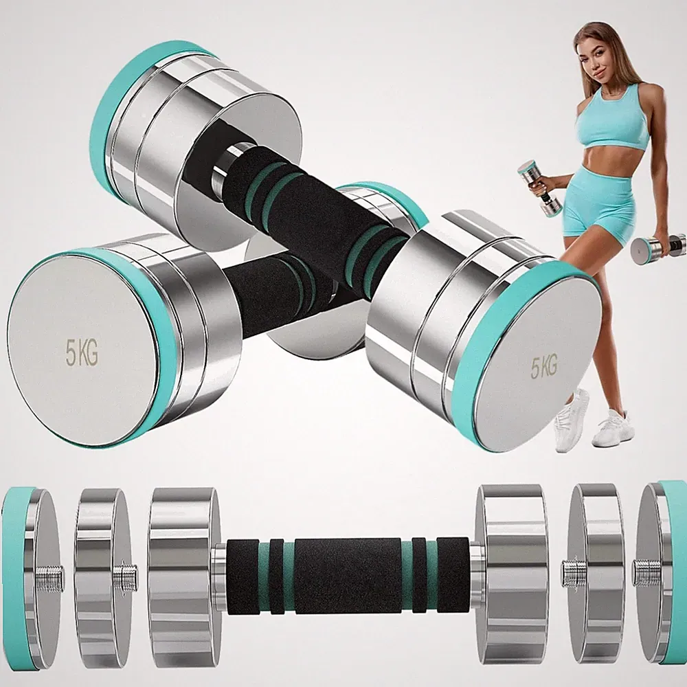 Hanteln Set 2x5kg verstellbar Stahl Kurzhanteln Krafttraining Fitness Zuhause