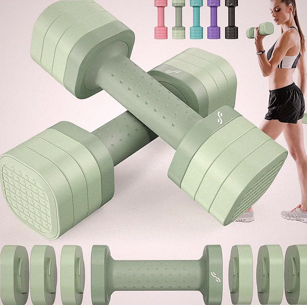 Hanteln Set Verstellbar 0,9-2,3 kg 4-in-1 Rutschfester Griff für Home Gym