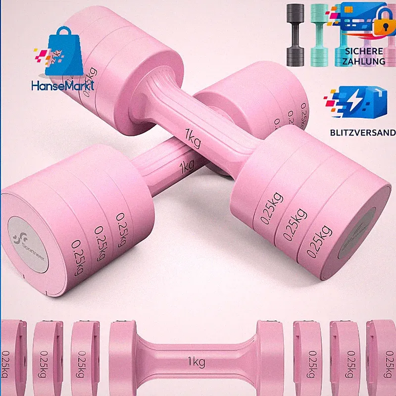 Hanteln Set Verstellbar 1-2,5 kg 4-in-1 für Fitness Training Home Gym