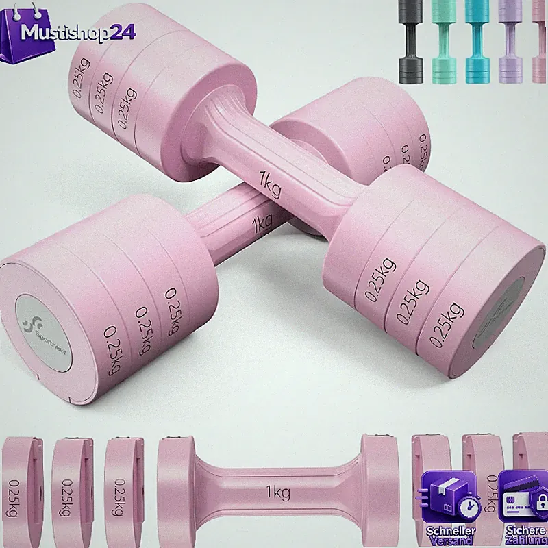 Hanteln Set Verstellbar 1-2,5 kg 4-in-1 Kurzhanteln für Home Gym Fitness