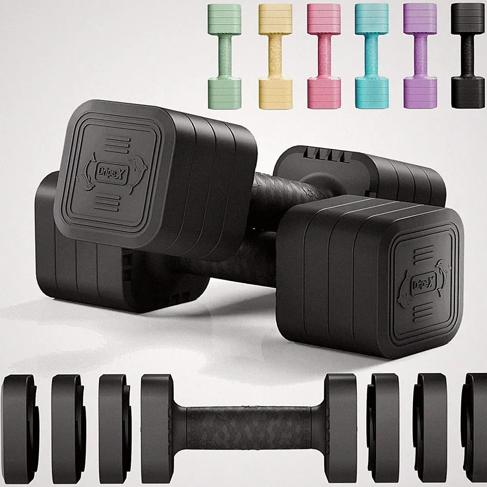 Hanteln Set verstellbar 2,5kg 5kg 7,5kg Kurzhantel Fitness Home Gym Schwarz