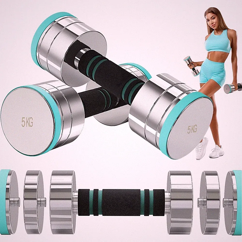 Hanteln set verstellbar 2x5kg Stahl Kurzhanteln Krafttraining Fitness