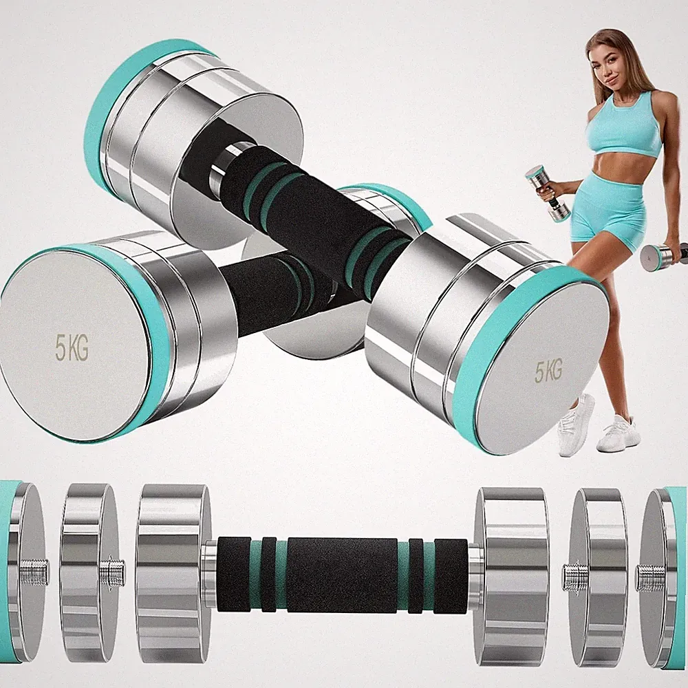 Hanteln Set verstellbar aus Edelstahl für Krafttraining Zuhause 10kg