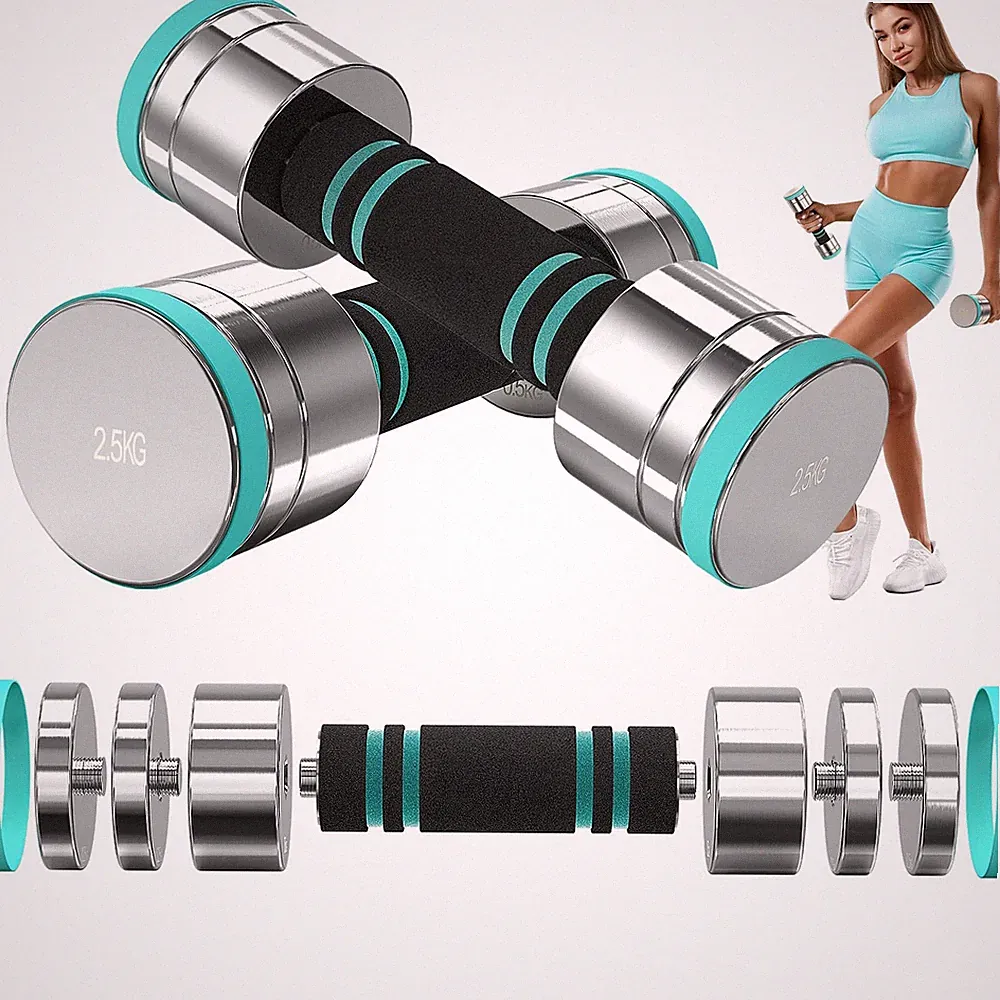 Hanteln Set Verstellbar Kurzhanteln Stahl Fitness Krafttraining Zuhause 2x2,5kg
