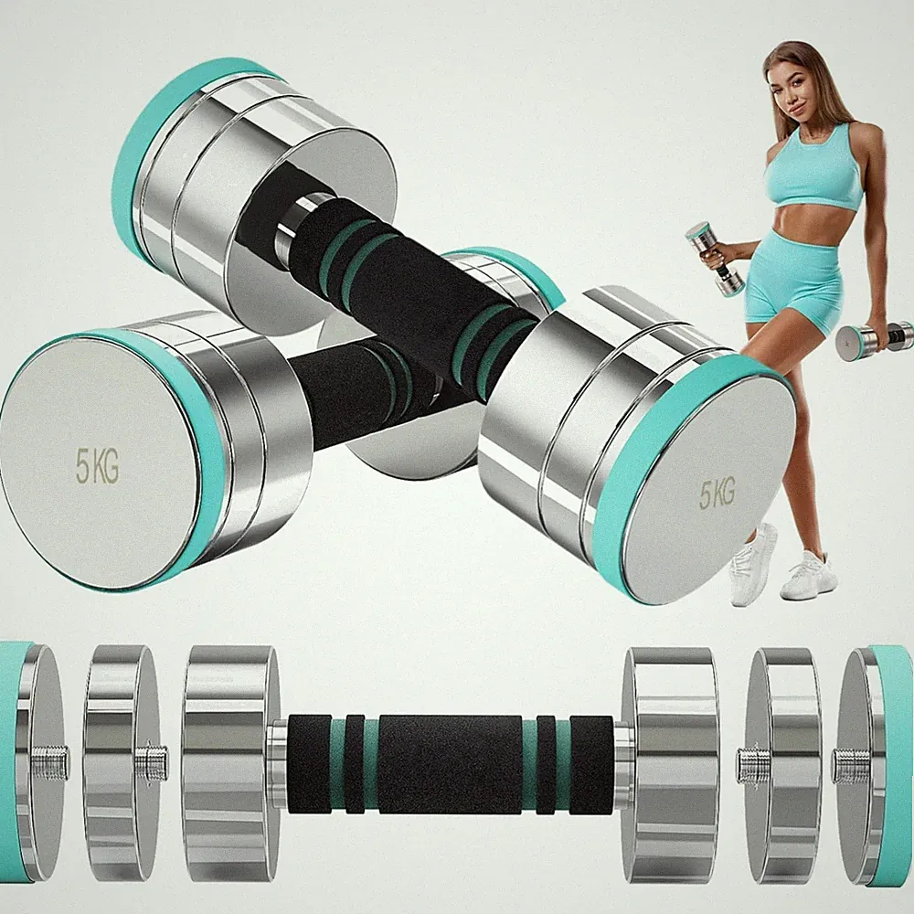 Hanteln Set Verstellbare Kurzhanteln 2x5kg Stahl Fitness Trainingsgerät