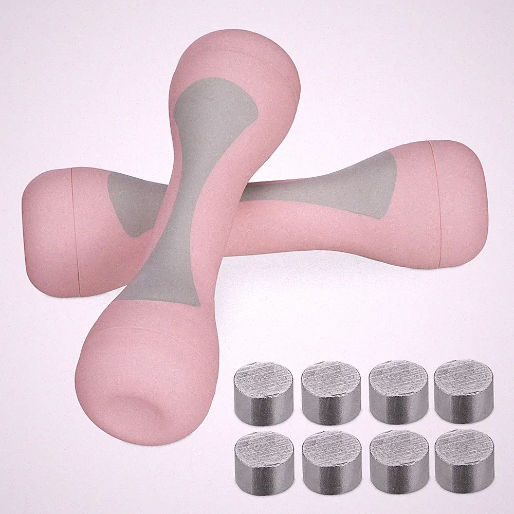 Hanteln verstellbar Hantelset für Frauen Damen Fitnessgewichte rosa gummiert