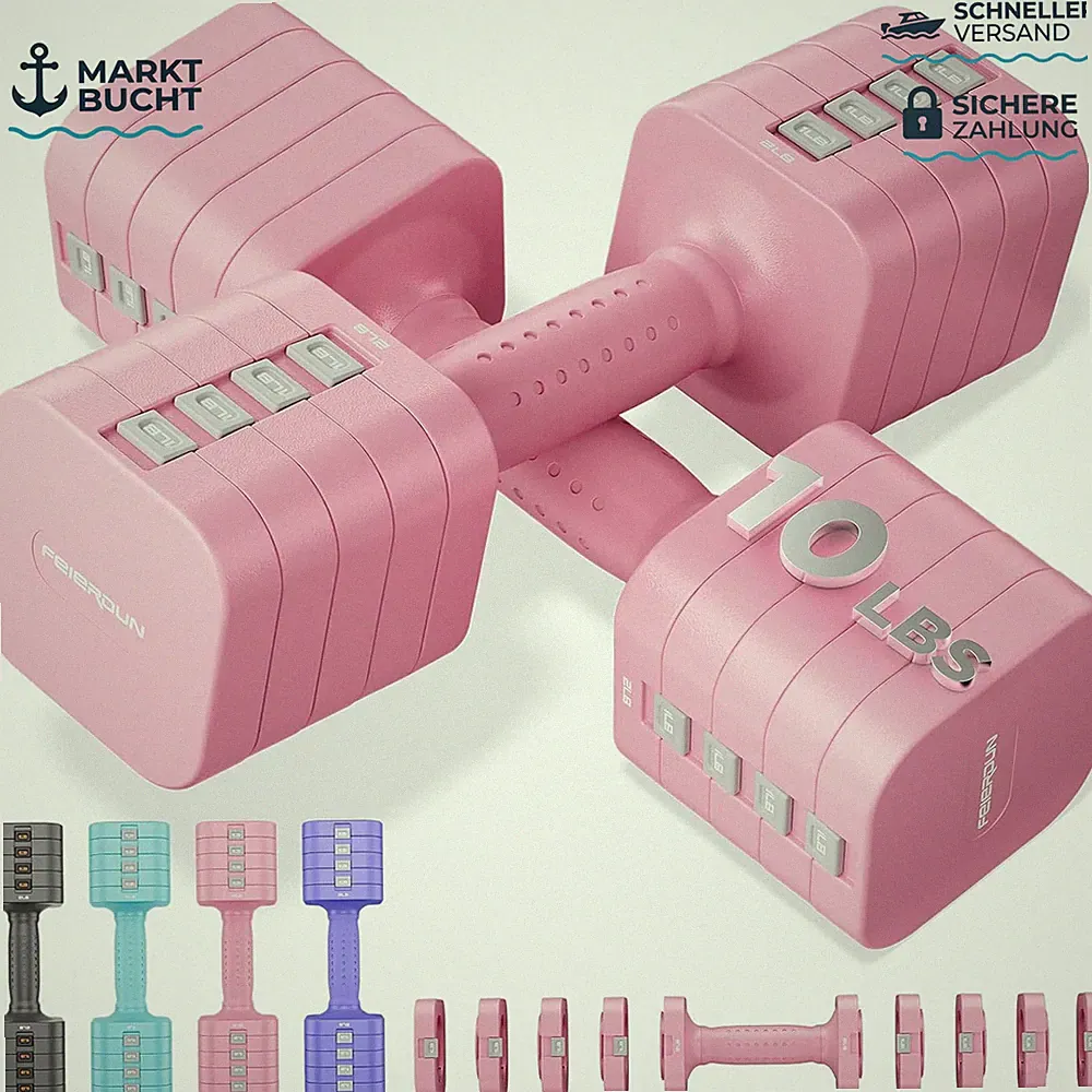 Hantelset 2x2,7kg 2x4,5kg für Frauen mit Schnellverstellgewicht und
