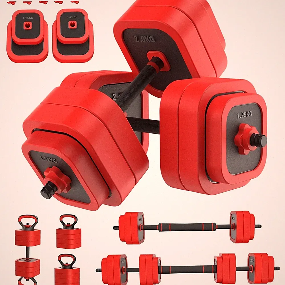 Hantelset 30kg verstellbar Kurzhantel Langhantel Kettlebell Liegestützgriffe...