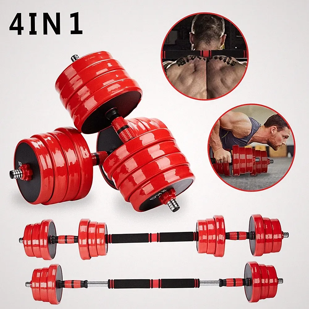 Hantelset 4in1 Kurzhantel verstellbar Langhantel 20 30 40 KG Hantel 🔩
