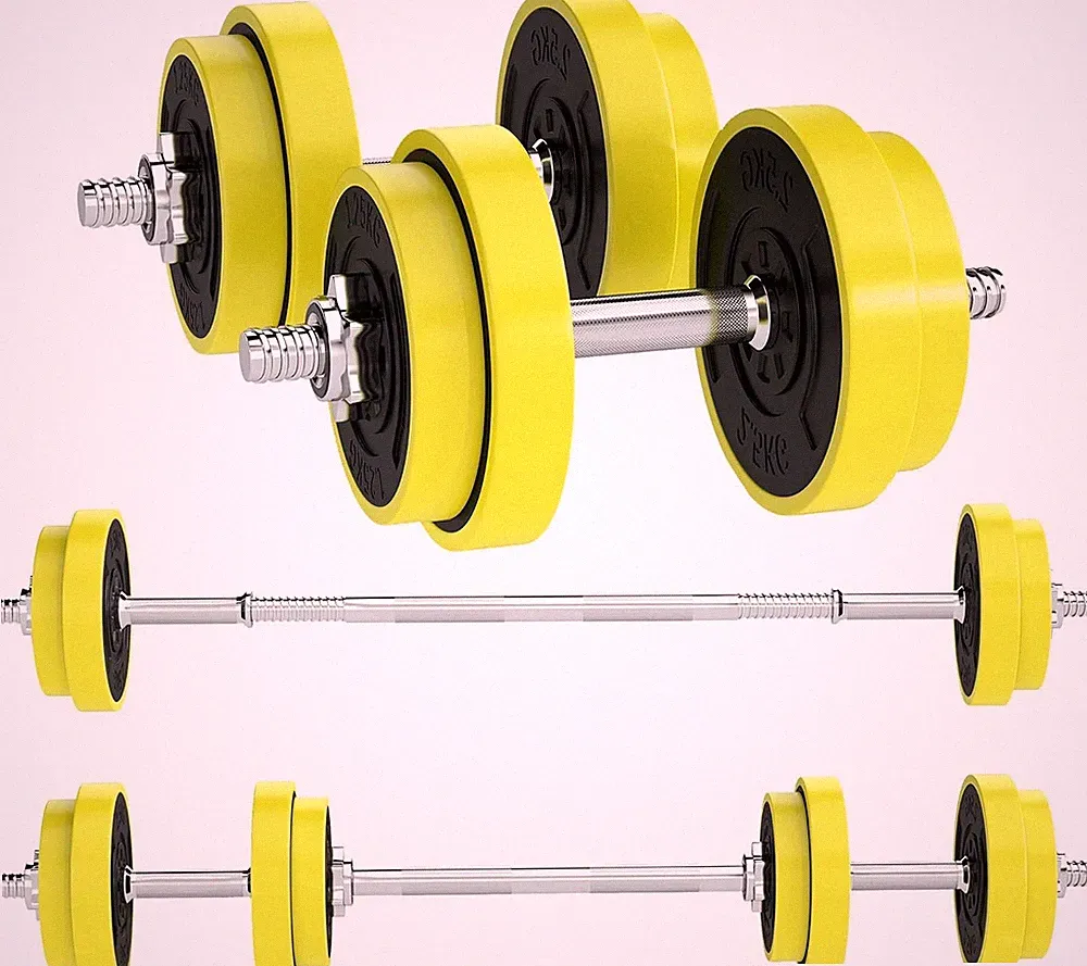 Hantelset Langhantel 20kg verstellbare Gewichte Home Gym Krafttraining Fitness