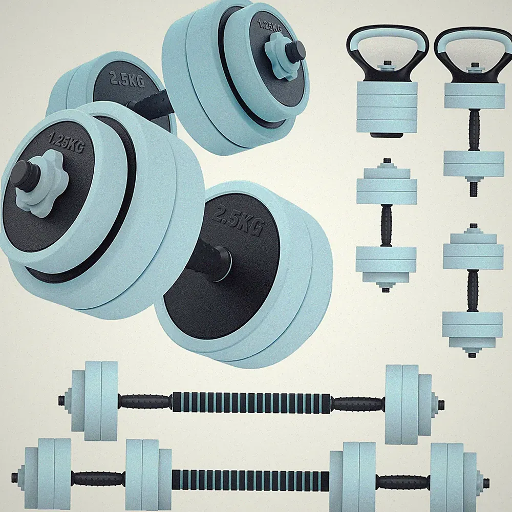 Hantelset Verstellbar 20kg 5 in 1 Hanteln Set,Liegestütze & Kettlebell,Dumbbe...