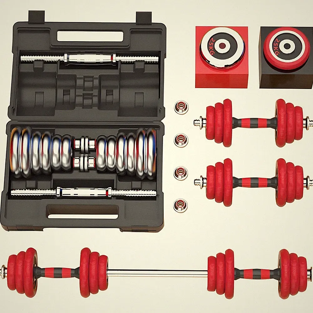 Hantelset verstellbar, Kurzhantel, Langhantel, Fitness, Gewichte, Krafttraining