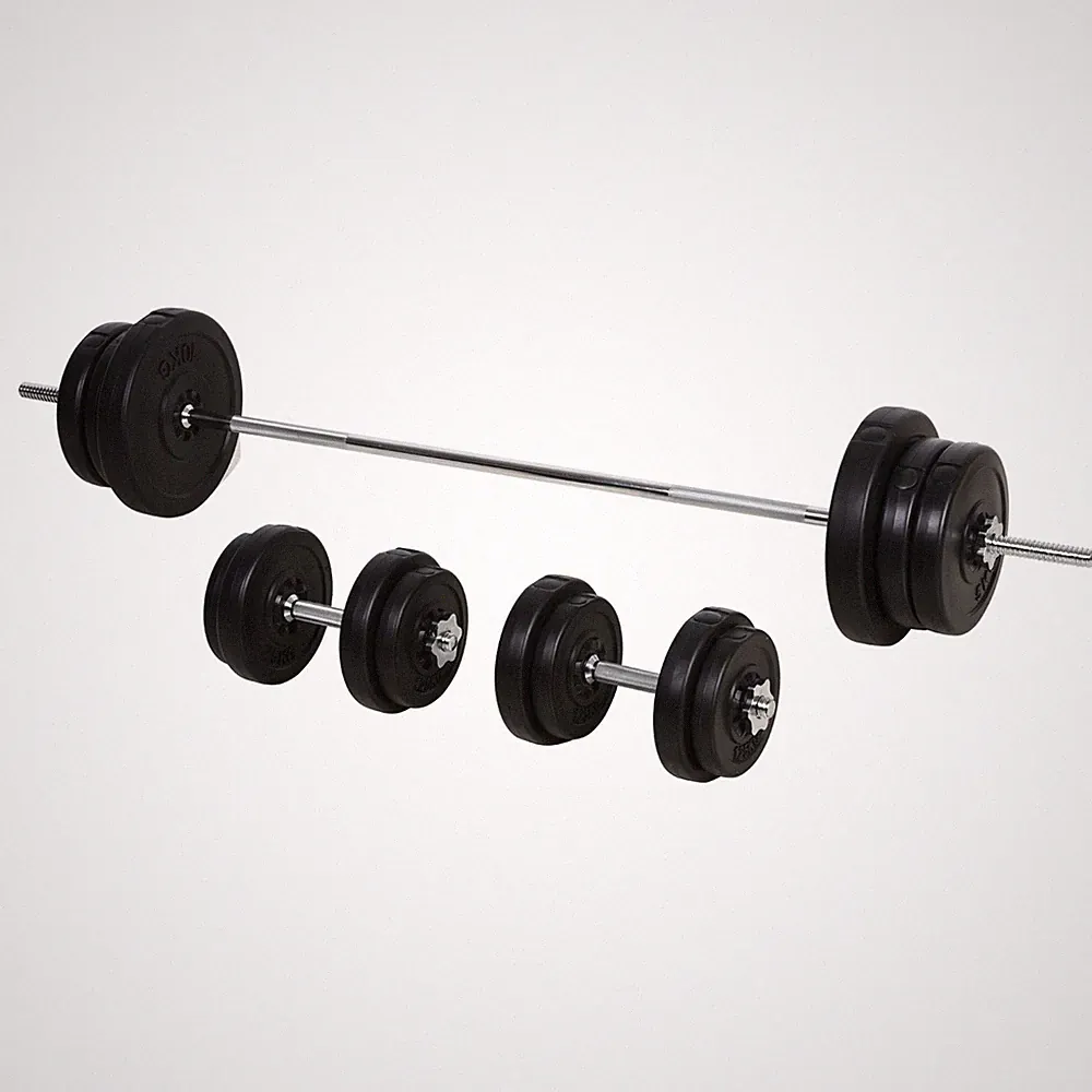 HOMCOM Hantel- und Langhantelset mit 65kg verstellbaren Gewichten, für Home Gym