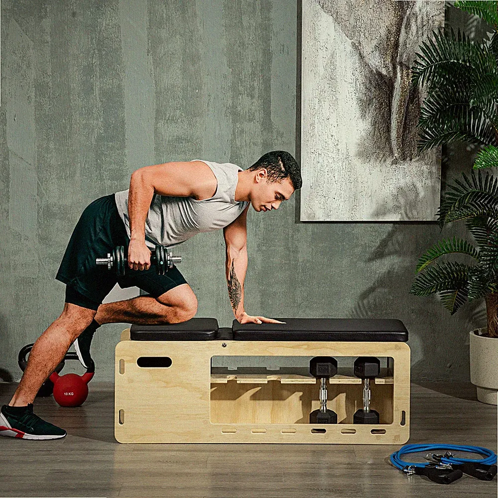 HOMCOM Hantelbank, Verstellbare Trainingsbank Fitnessbank für Gewichtheben