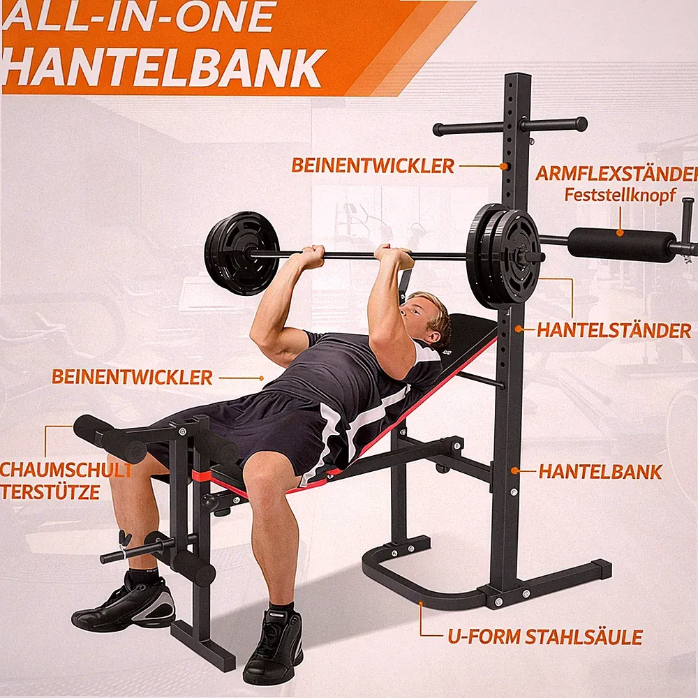 Klappbare Hantelbank für Das Heim-Fitnessstudio Verstellbare Bank bis 440LBS