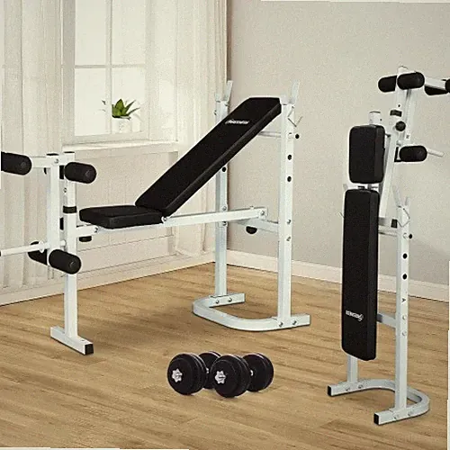 Klappbare/Verstellbar Hantelbank Bis 440lbs für Das Heim-Fitnessstudio Weiß