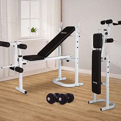 Klappbare/Verstellbar Hantelbank Bis 440lbs für Das Heim-Fitnessstudio Weiß