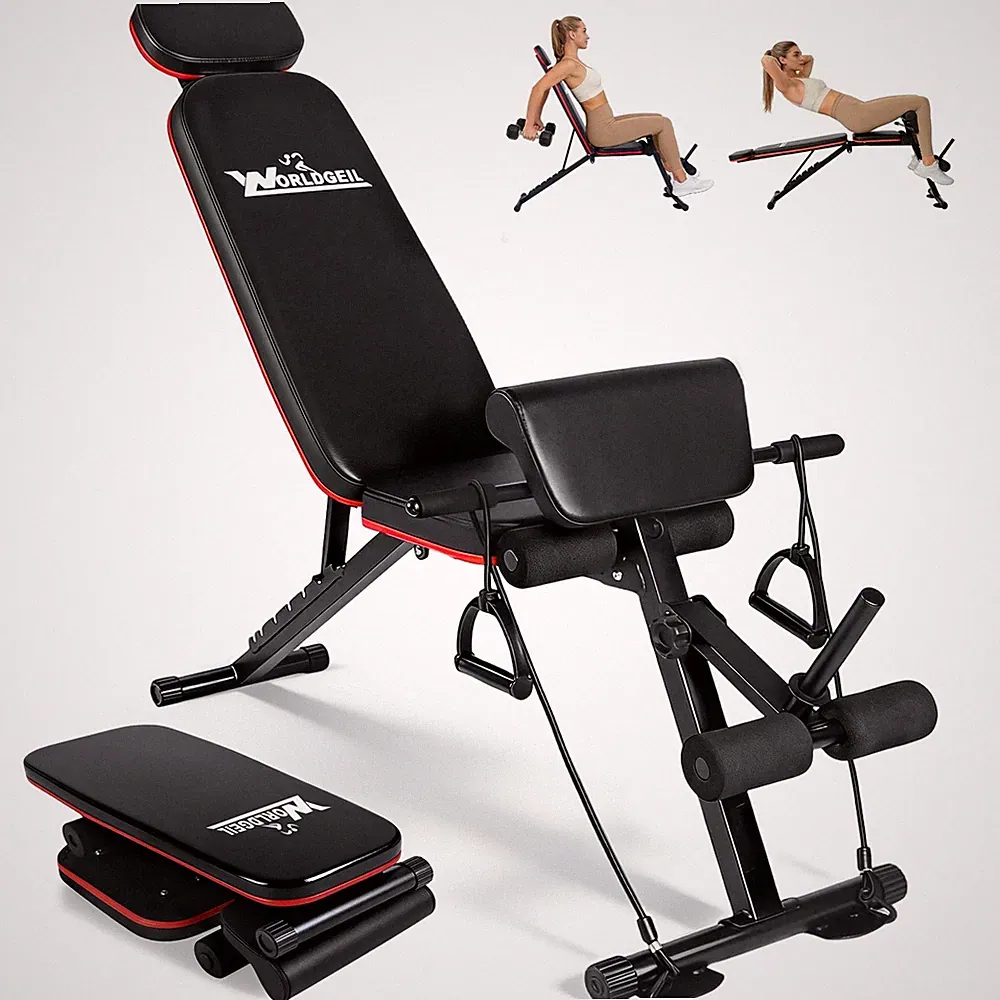 Klappbare & verstellbare Hantelbank 7-in-1 für Ganzkörpertraining zu Hause
