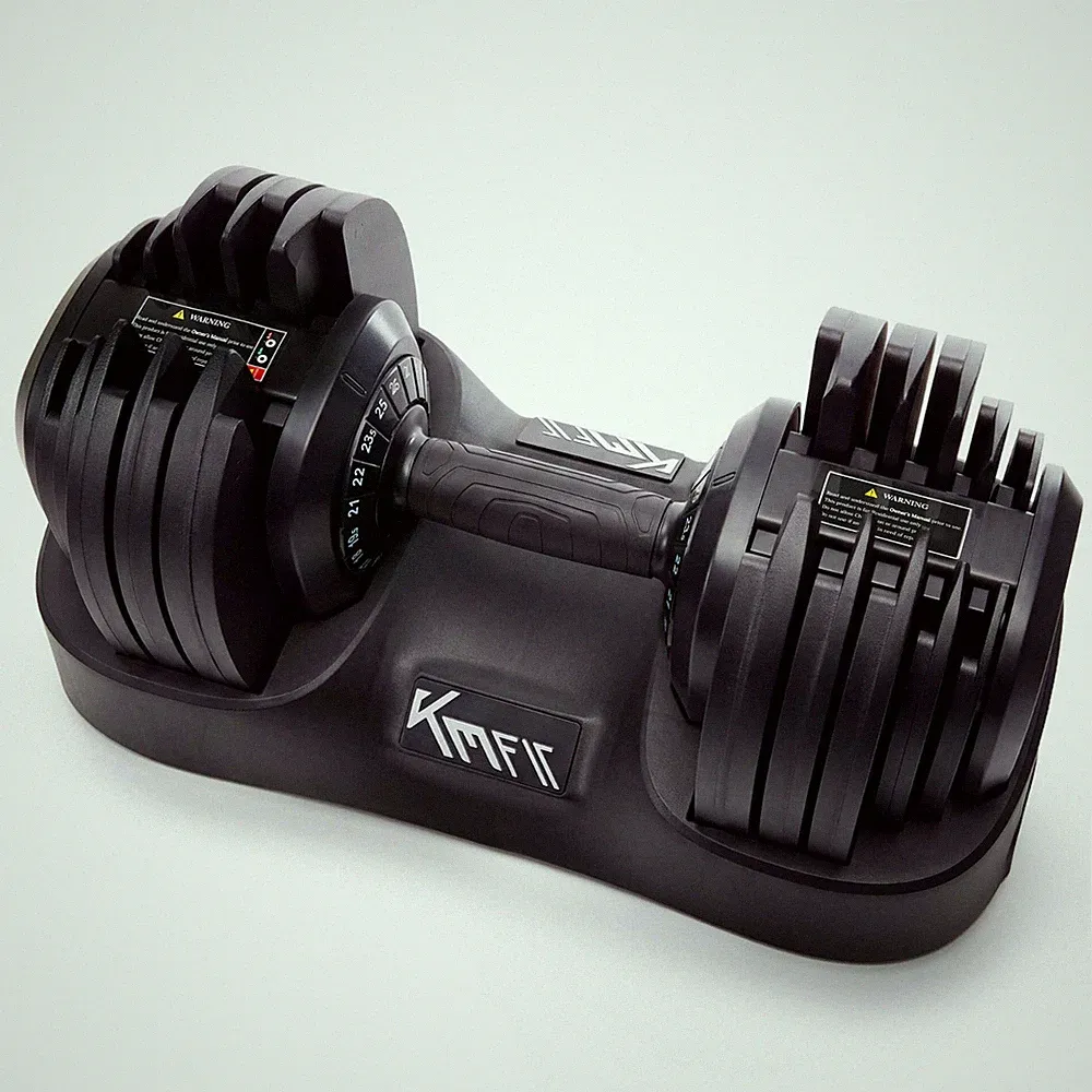 KM-Fit Kurzhantel 2,5 bis 25 kg verstellbar 18 Stufen Hantel Home Gym Fitness