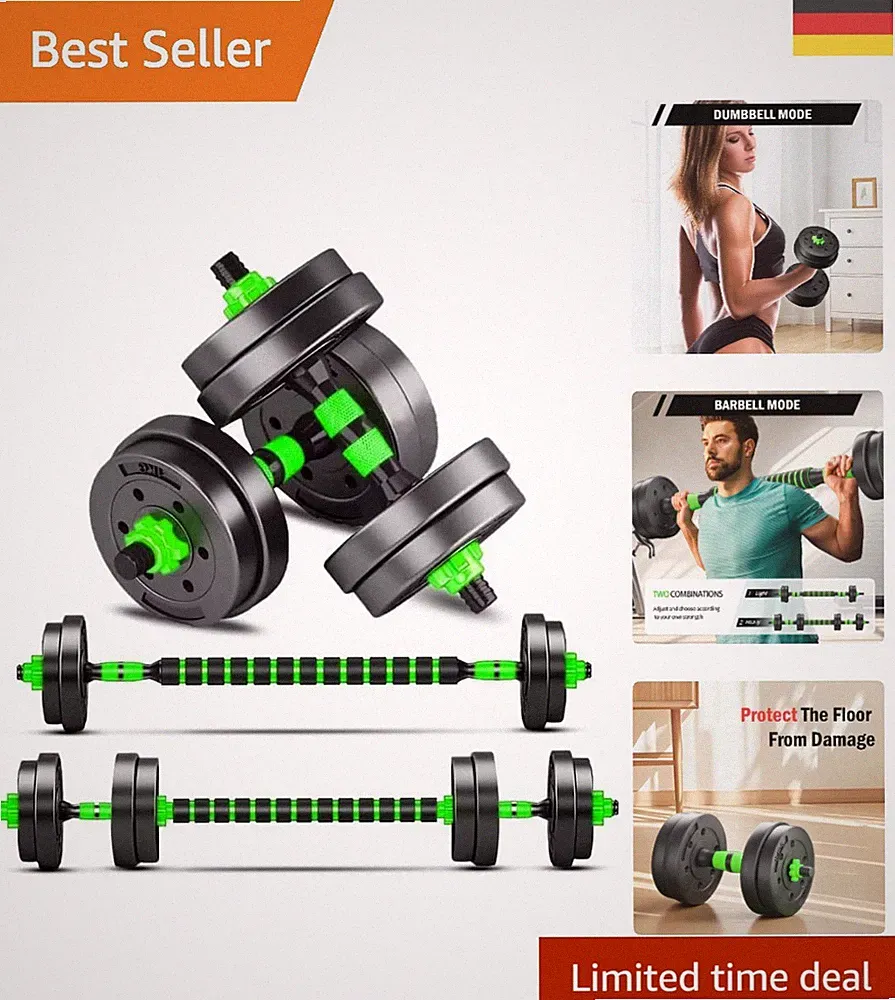Kompaktes 2er Hantelset - Einstellbare Kurzhanteln für Männer & Frauen, 10/15kg