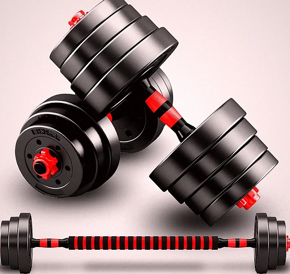 Langhantel-Verstellbar-Set, 2 in 1 Kurzhantel Fitness Handgewichte