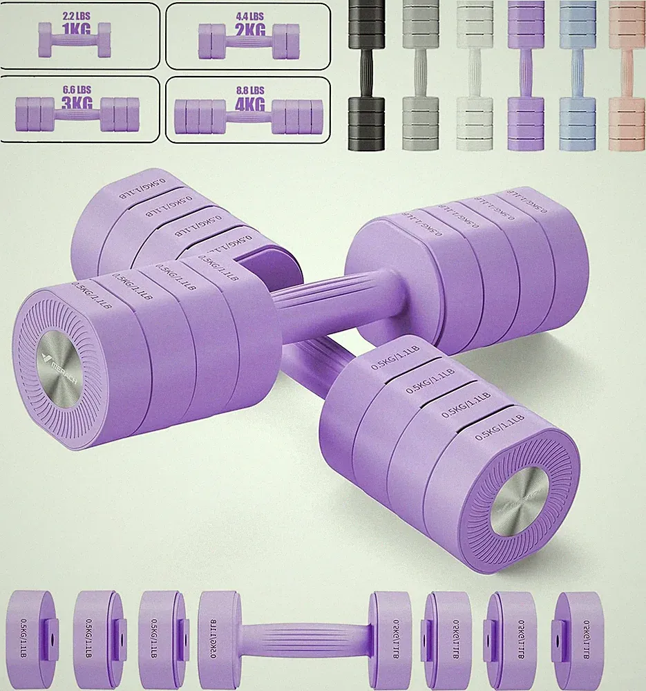 MERACH 4 in 1 Hanteln Frauen set, 1-4KG Gewichte Verstellbare Hanteln Home Gym