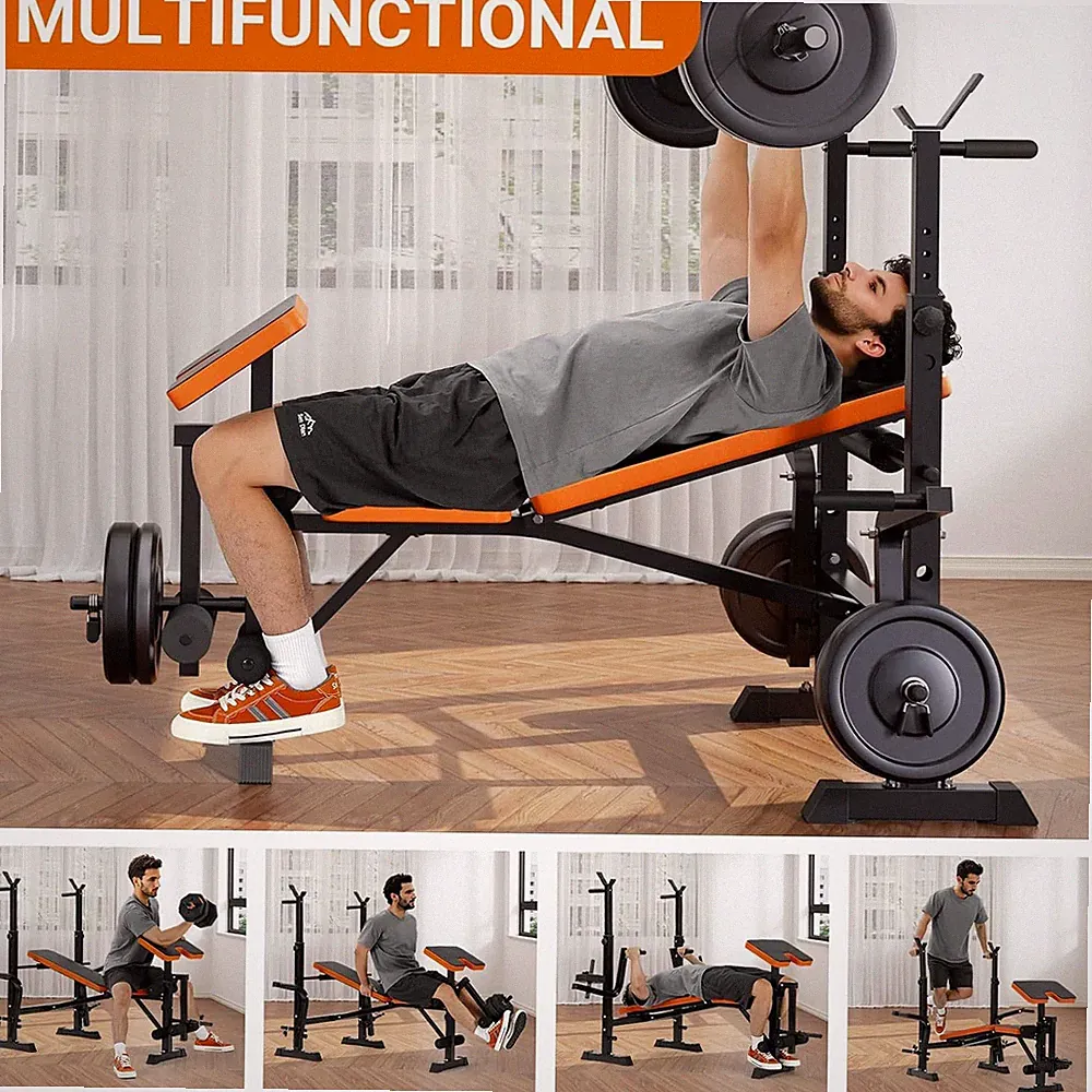 Multifunktion Hantelbank Trainingsbank Klappbar Verstellbar Bankdrücken Set Neu