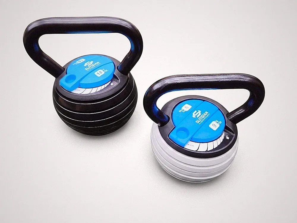 SLITISIAN EvoBell Verstellbare Kettlebell | 9kg oder 18kg | Gusseisen | Home-Gym