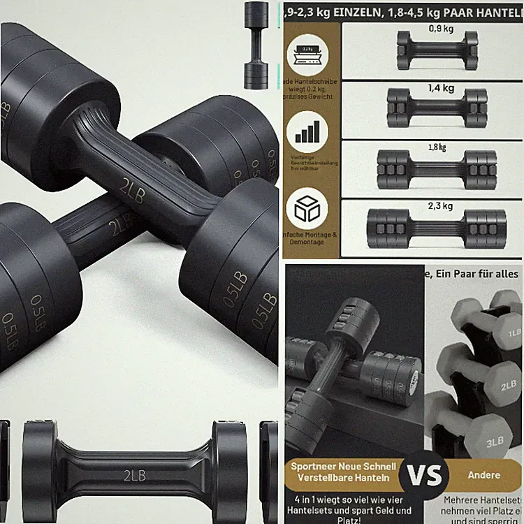 sportneer verstellbare hanteln set 10 kg
